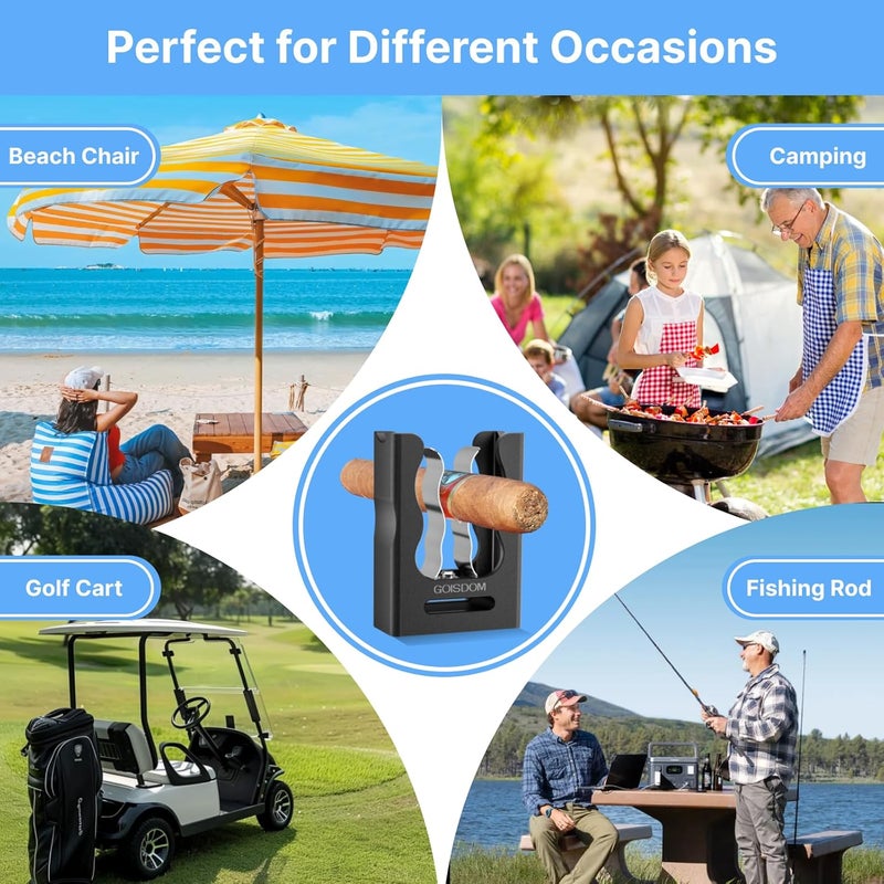 Goisdom Store Cigar Holder for Golf Cart,Strong Magnetic Cigar Holder-Ideal Golf Cart Accessory,No Damage Cigar Wrapper,Aluminum Alloy,Loop Strap,Golf Cart Accessories & Gift for Golfers,Cigar Lovers- Gray - Image 5